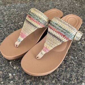New Aetrex Arch Support Woven Wedge Sandals size 10.5 - 11